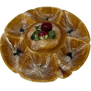 Gorgeous MCM California CALI Pottery Serving Dish Chip  13 3/4" Oyster Calif 204